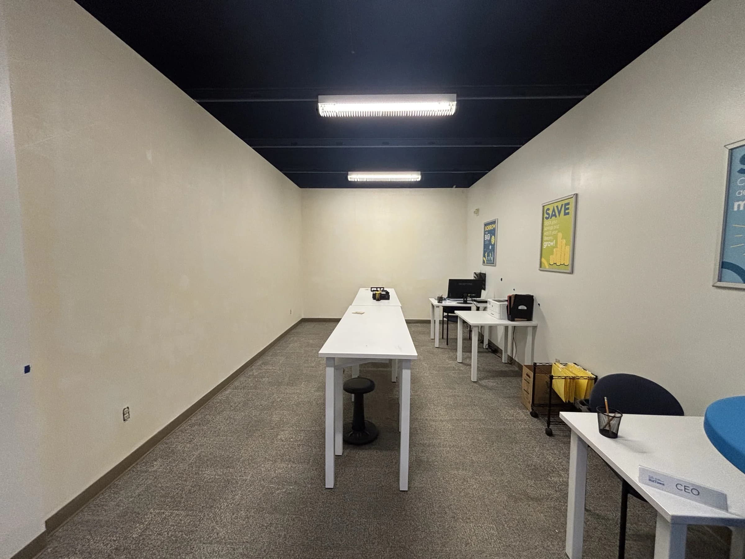 BizTown Unitus Banking Center wall before graphic installation