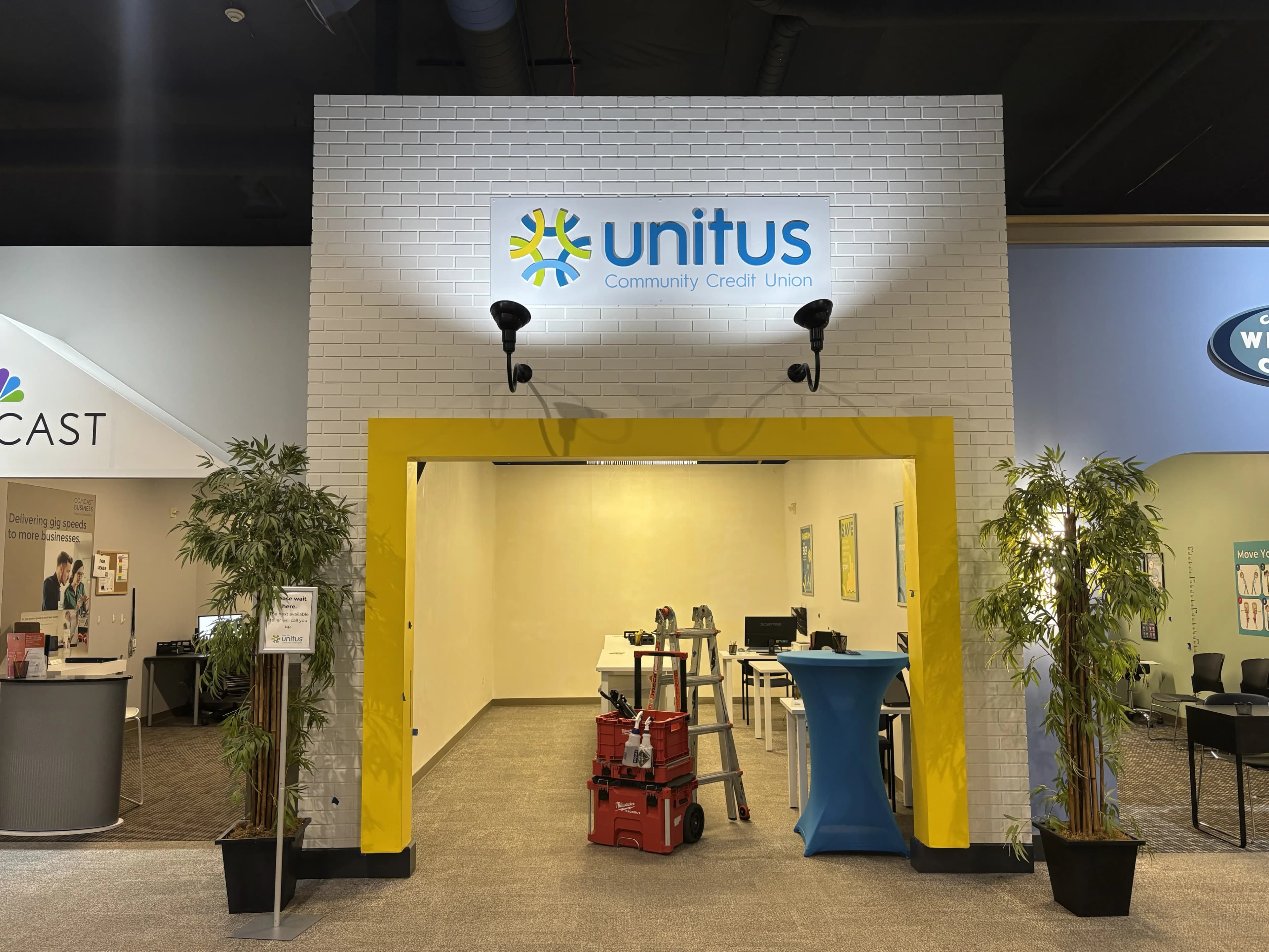 Full Unitus Banking Center at BizTown PDX before wall graphics were installed