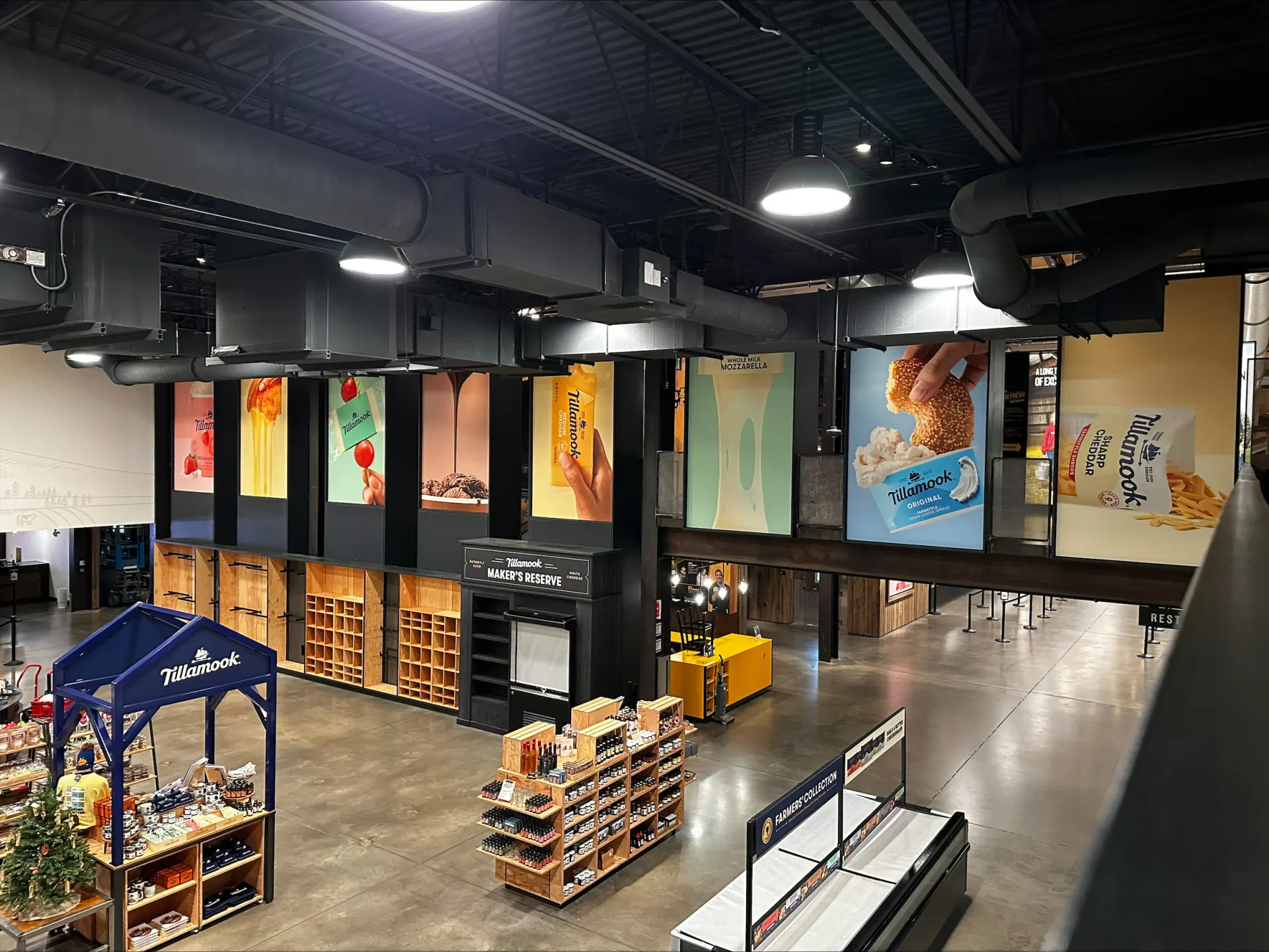 Wide view of completed Tillamook Creamery wall graphic installation
