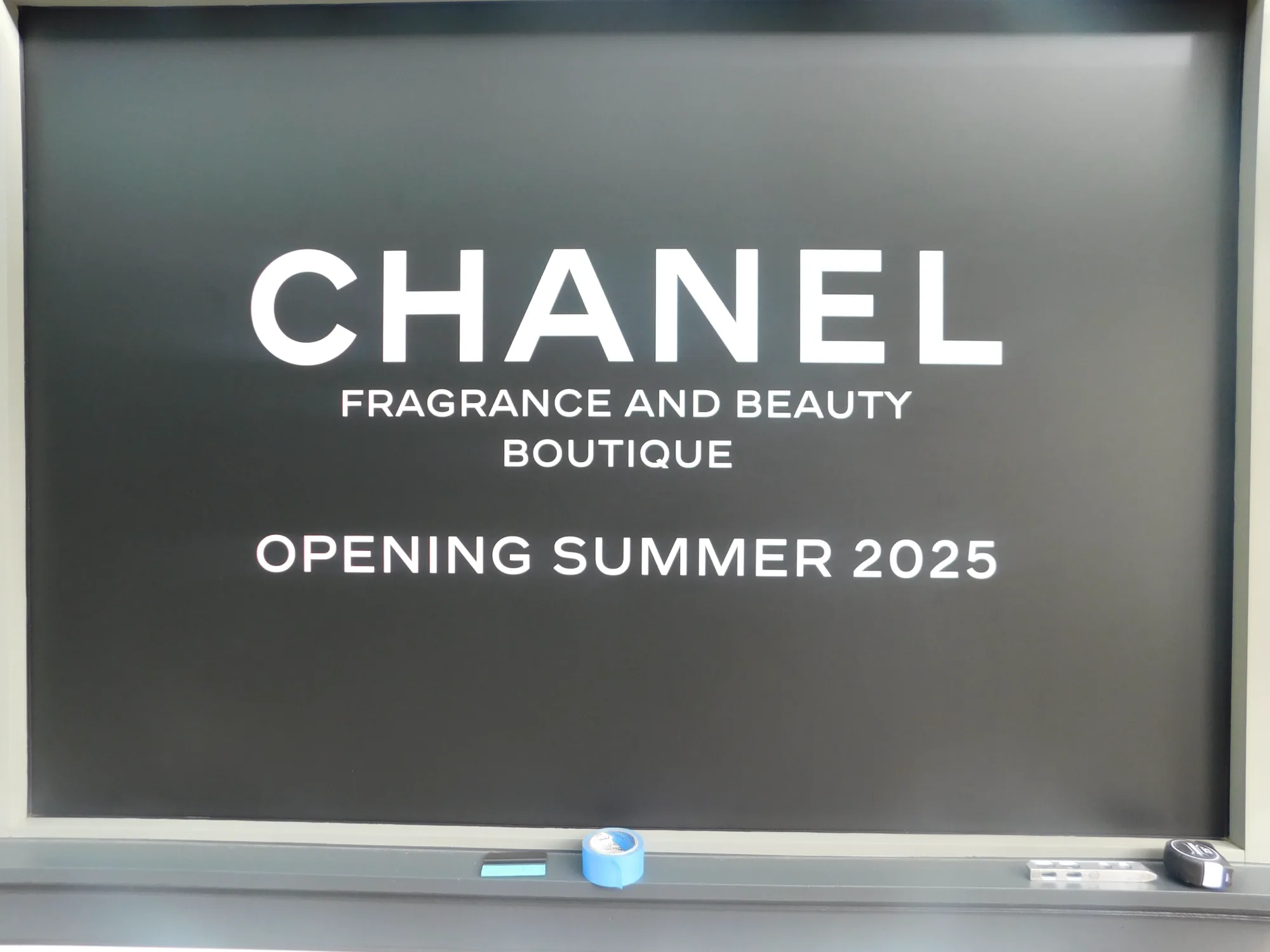 CHANEL Fragrance and Beauty Boutique storefront window graphic on a black background