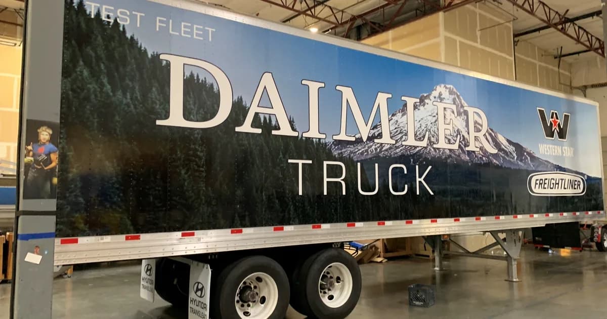 Industrial vehicle and facility graphics installation detail