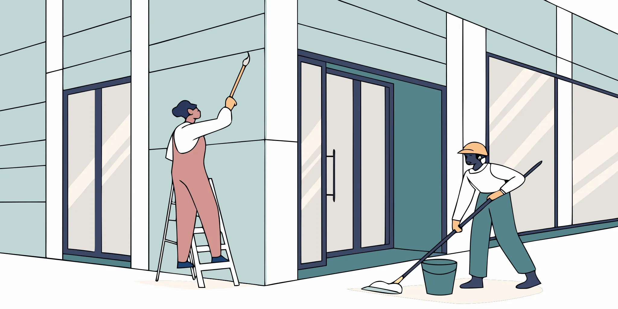 Commercial architectural film installation on an interior wall
