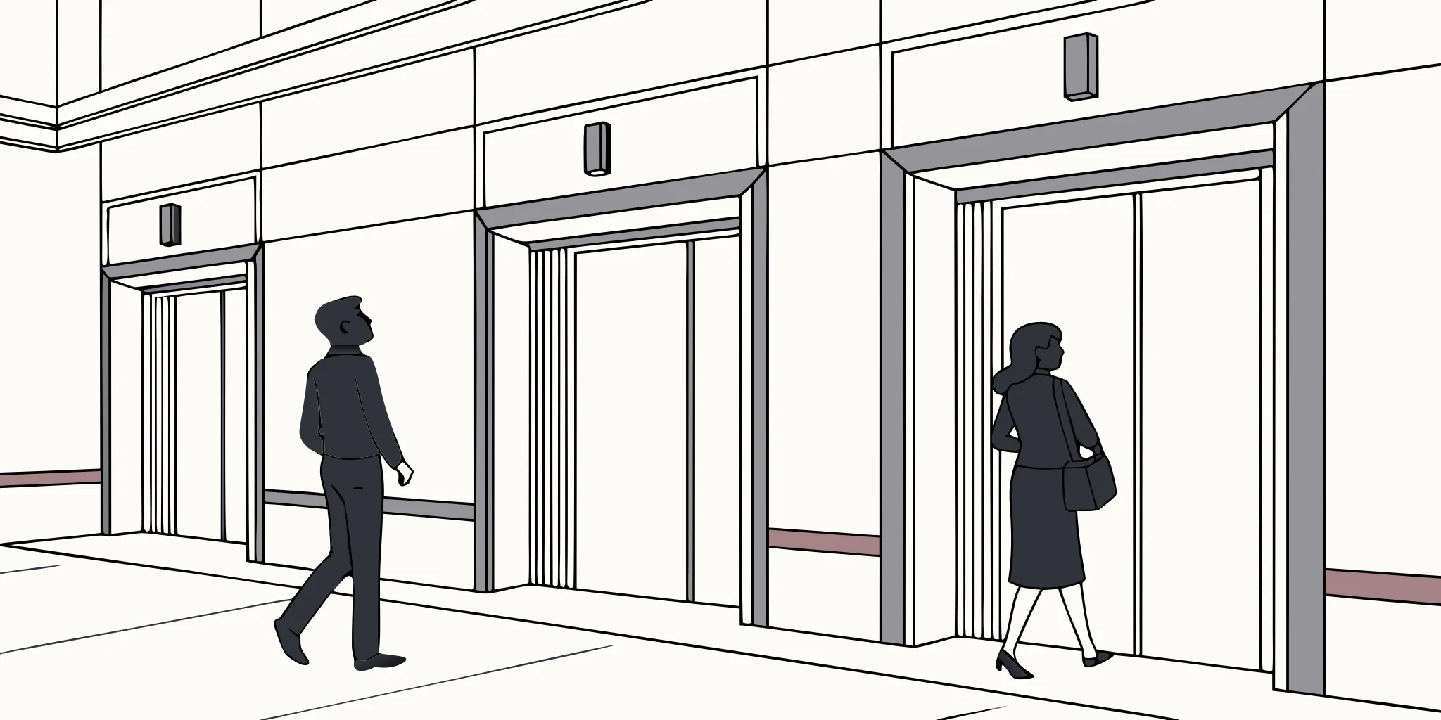 Branded vinyl graphics installed on commercial elevator doors