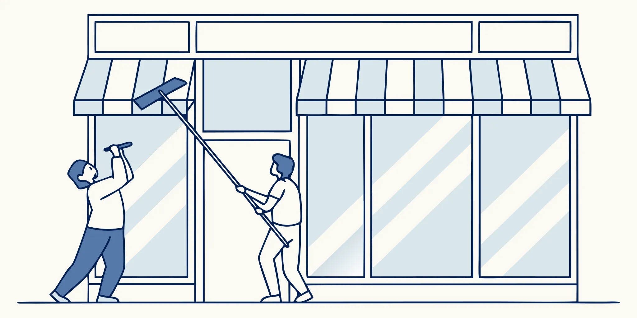 Storefront window graphics installation by a professional vinyl installer