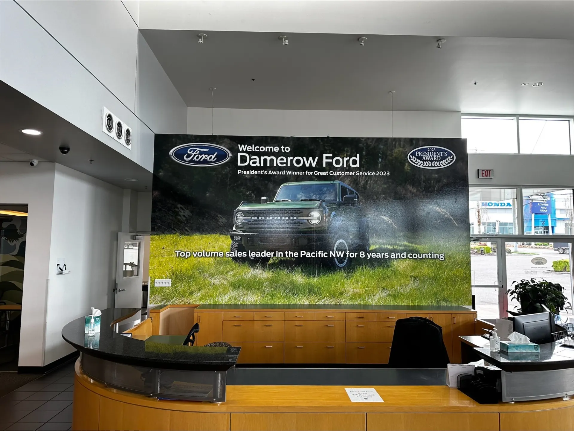 Completed corporate lobby wall mural