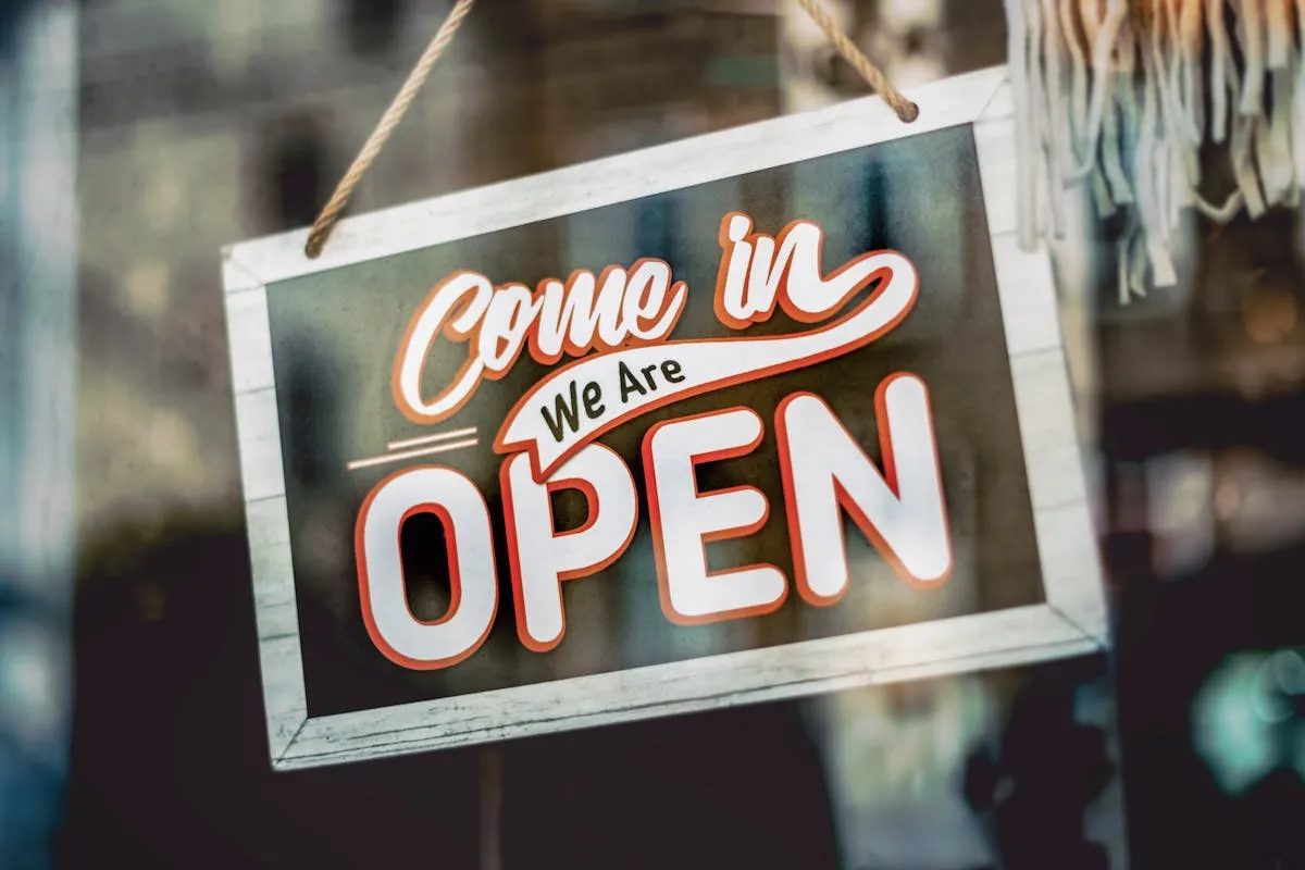 Retail storefront with professional window graphics displaying business branding