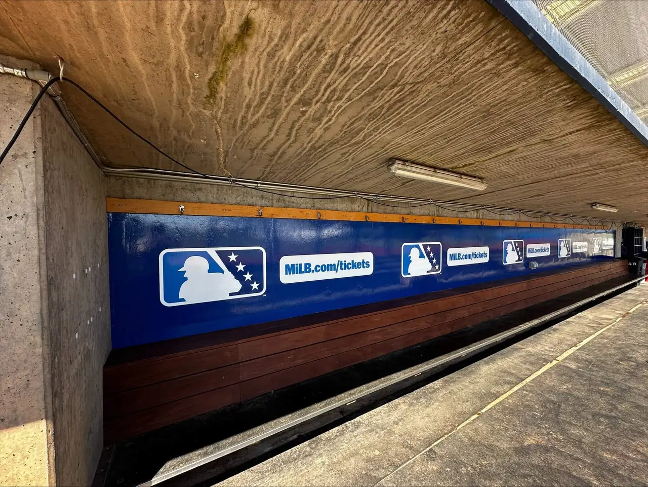 Large-format commercial graphics installed in a public venue