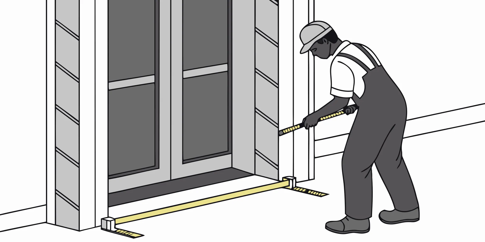 Professional site assessment for elevator door wraps