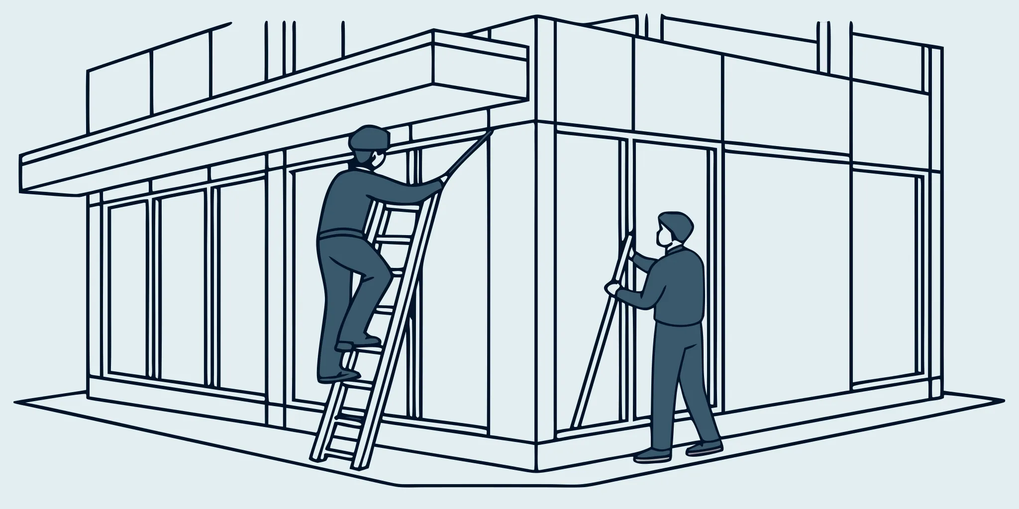 Installers coordinating a nationwide retail graphics rollout inside a retail store