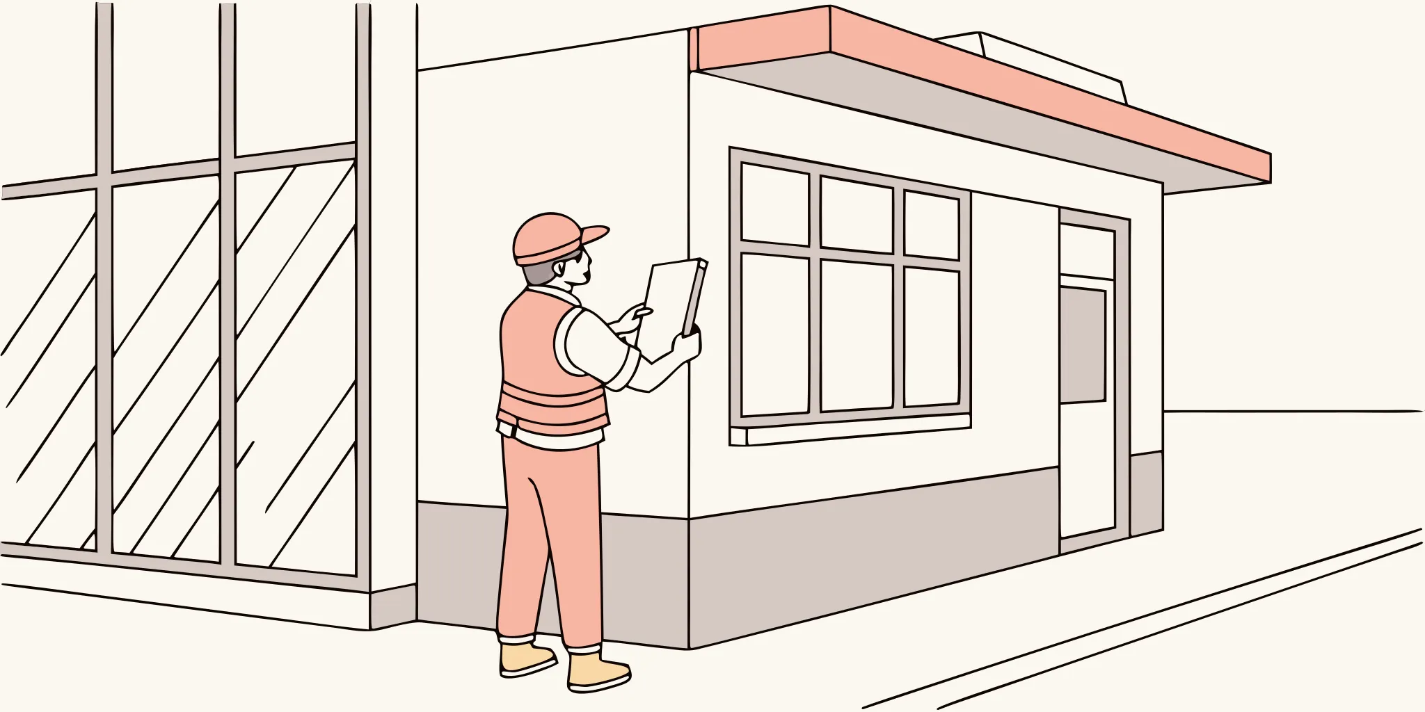 Professional installer mounting a digital drive-thru menu board at a quick service restaurant