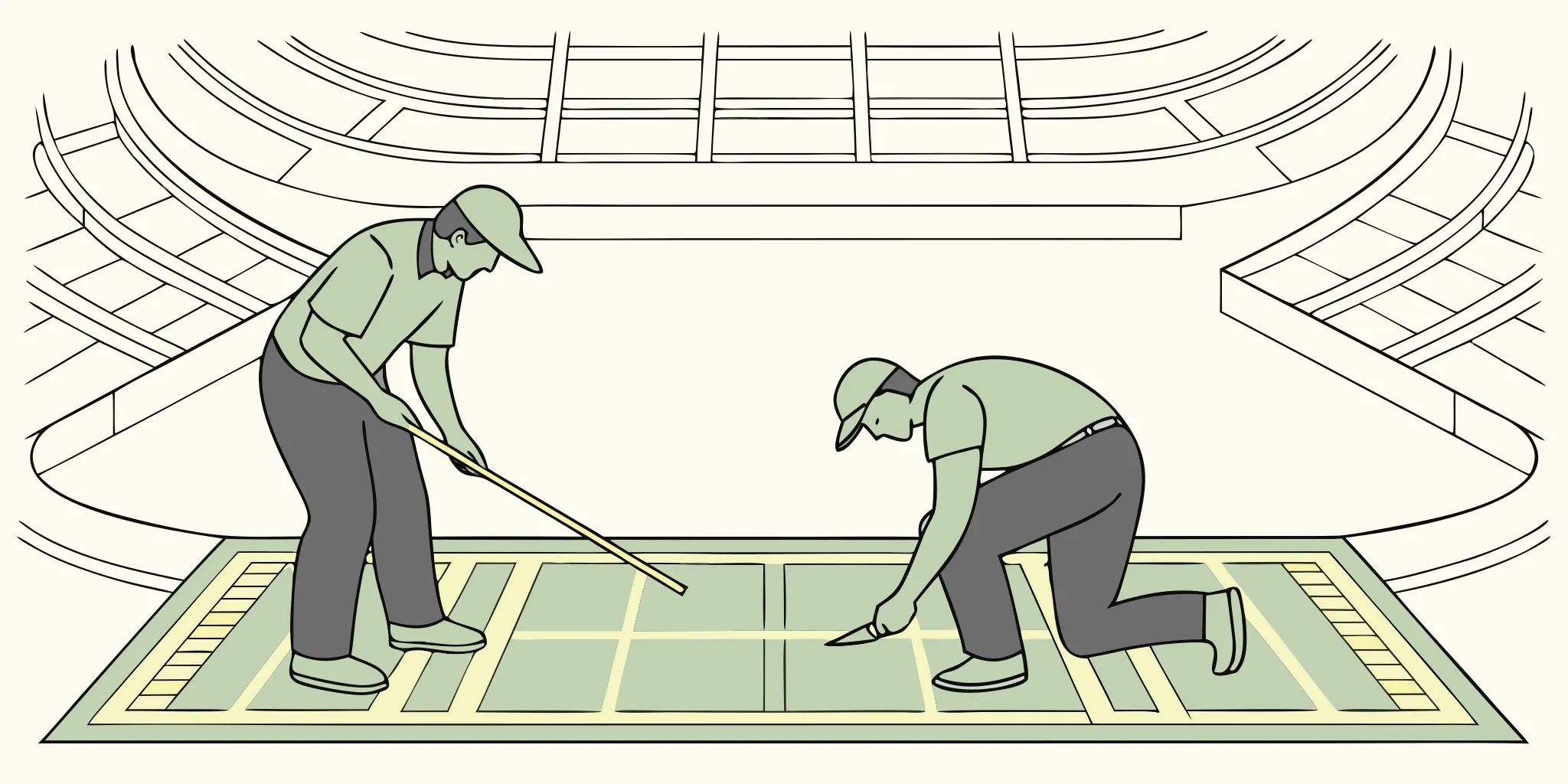 Wayfinding and floor decals for stadium concourse graphics installation