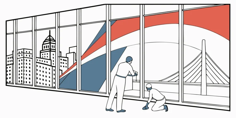 Large window graphics for an experiential marketing installation in Boston.