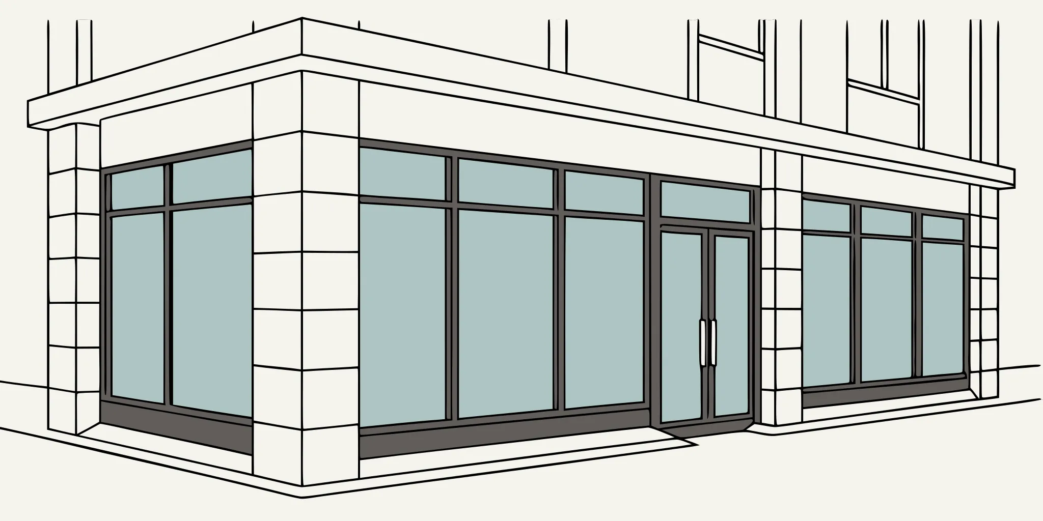 A retail storefront with large window graphics, a key factor in how much they cost.