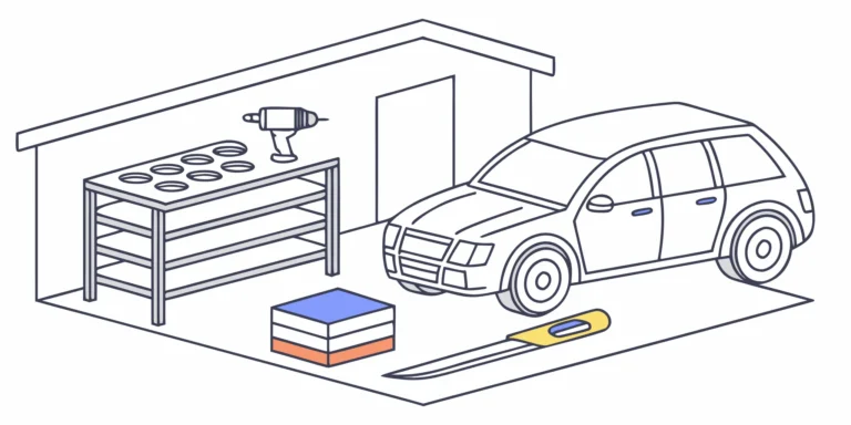 SUV, vinyl wrap, and tools in a garage showing the factors that affect fleet graphics installation cost.