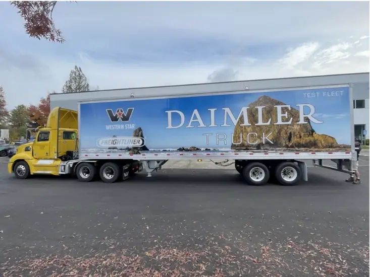 Daimler commercial truck fleet wrap installation by AP Installations