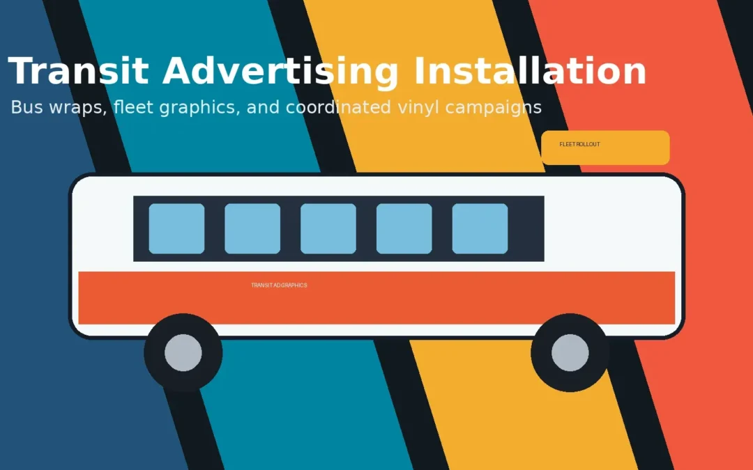 Certified installer applying fleet graphics for a print shop graphics installation partner project